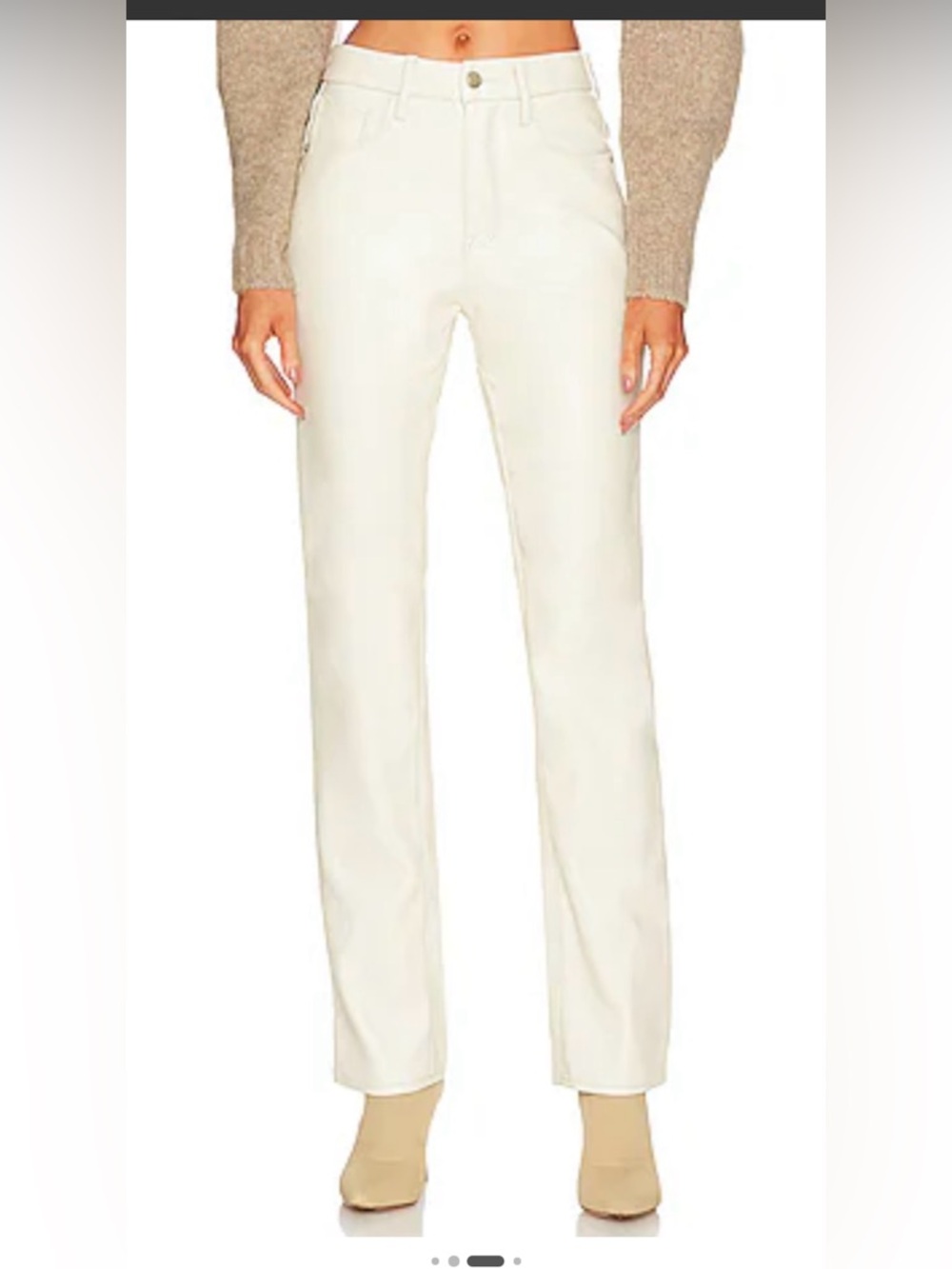 L'Academie Cream Straight-Leg Jeans